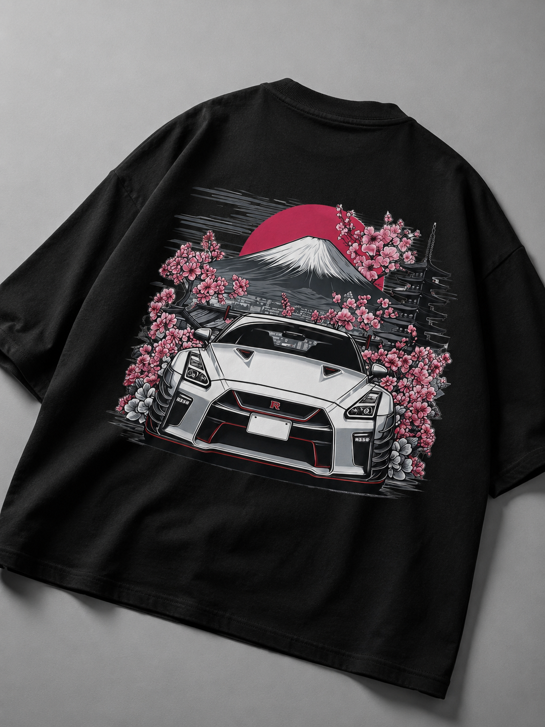 Sakura Velocity Oversized T-Shirt | Japanese Streetwear | Kaizor