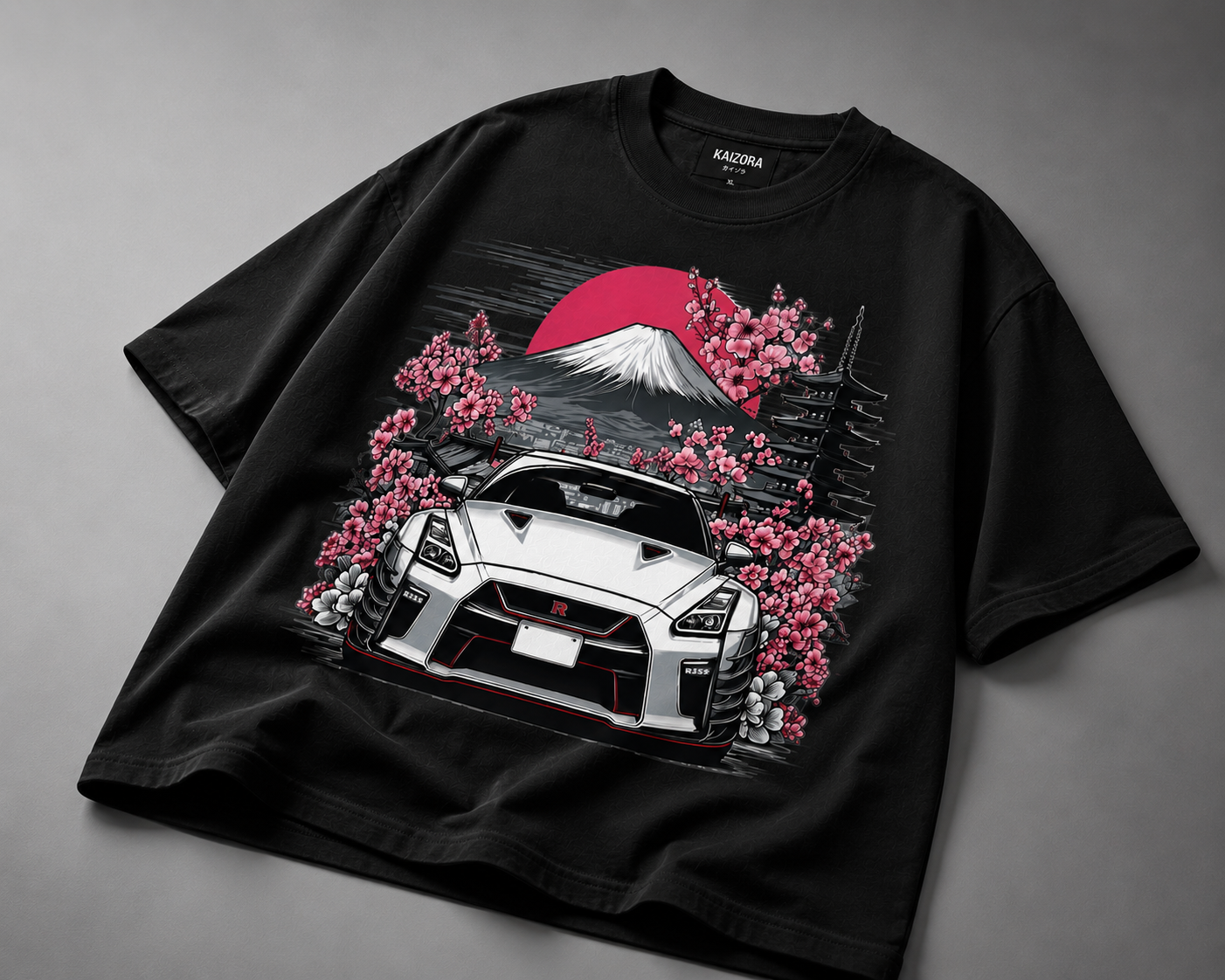 Sakura Velocity Oversized T-Shirt | Japanese Streetwear | Kaizor